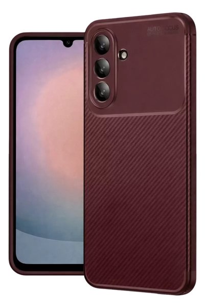 Bezos غطاء كربوني بتركيز تلقائي لهاتف جالاكسي A37 5G - أحمر داكن
