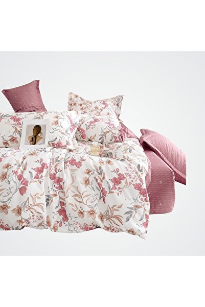 Donetella DONETLLA Printed Duvet Set, Queen Size 200x230 cm - 6-Pcs Bed Set, ...