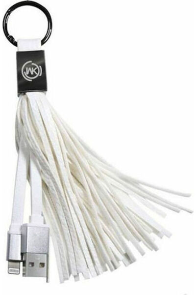WK WDC-011 0.2μ Καλώδιο USB 2.0 σε micro USB τύπου μπρελόκ Λευκό