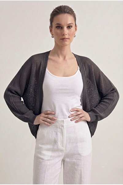Neden Tekstil Premium Openwork Thin Knitwear Bolero Cardigan