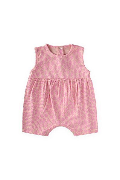 Cigit Patterned Jumpsuit 0-3 Years Powder Pink