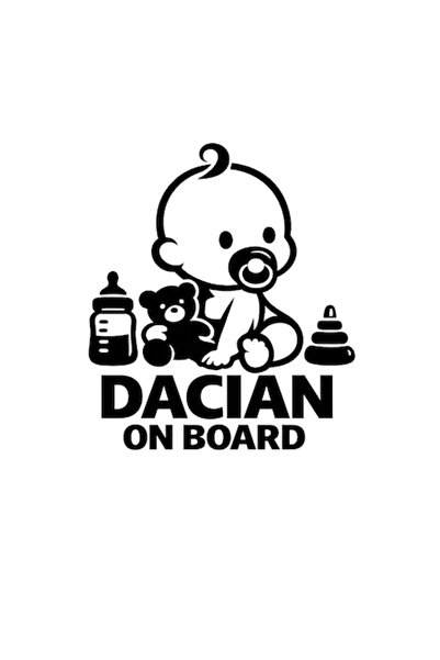 OEM Autocolant decorativ auto  "DACIAN ON BOARD ", 10cm, Negru