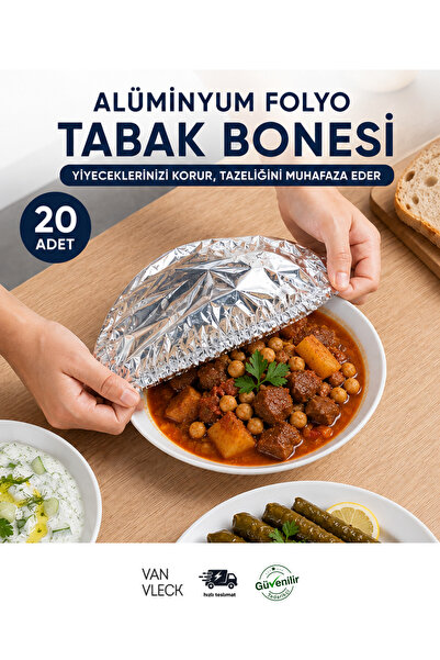 VAN VLECK Alüminyum Folyo Gıda Bonesi – Streç Geçmeli Tencere, Tabak ve Kase ...