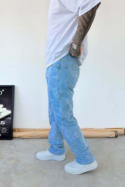 HAFKA Pantaloni largi cu imprimeu premium Ice Blue