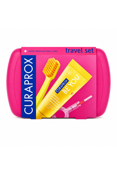 Curaprox Be You Travel Set, Πακέτο Στοματικής Υγιεινής Ταξιδίου, Φούξια