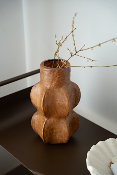 Dekorzdükkan Nolan Wood Look Ceramic Vase