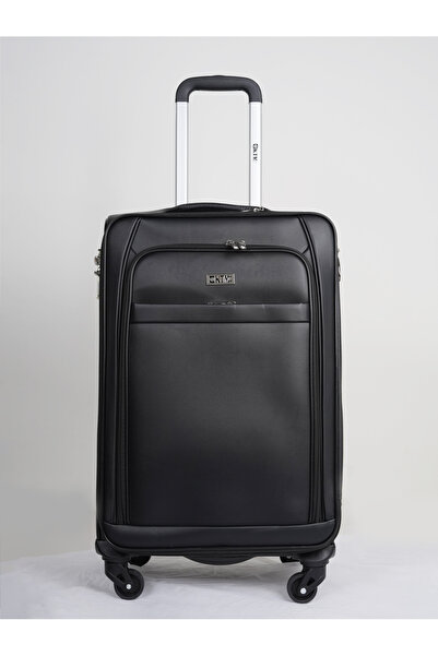 KTMC Small Leather Luggage Lightweight Trolley Bag with 4 Spinner Wheels and ...