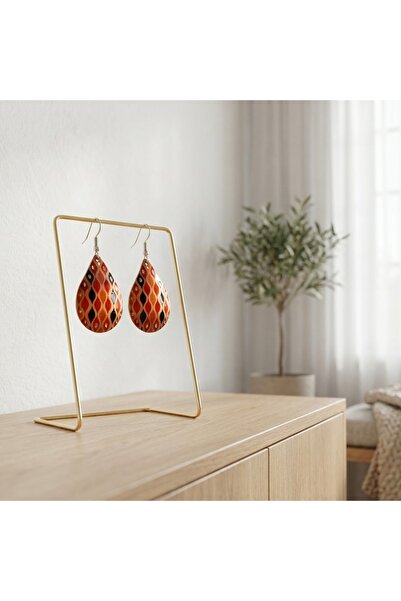 Erol Bakır New Series 1639 Bijouterie Earrings 100% Handmade Copper