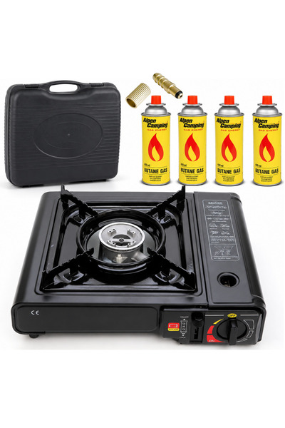 OEM Aragaz camping portabil 2.4 kW cu 4 cartuse gaz 227 g incluse