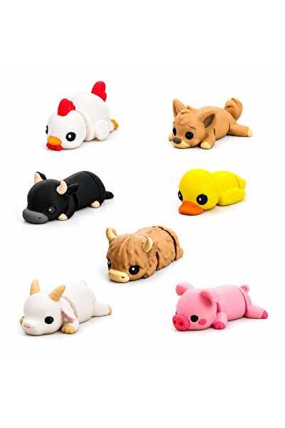 Eva Prints Set Micro Figurine Ferma, animalute articulate printate 3D in Roma...