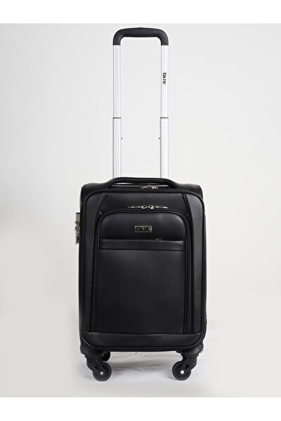 KTMC Cary-On Leather Luggage Lightweight Trolley Bag with 4 Spinner Wheels an...