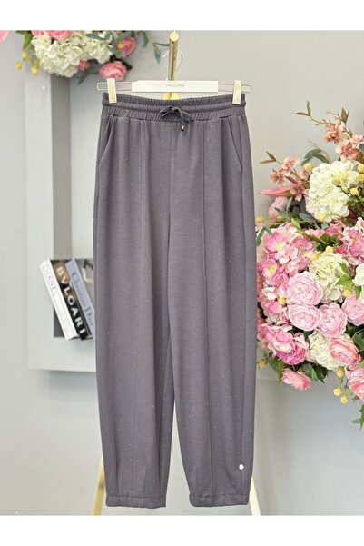 2K 25503 Stone Printed Trousers Anthracite