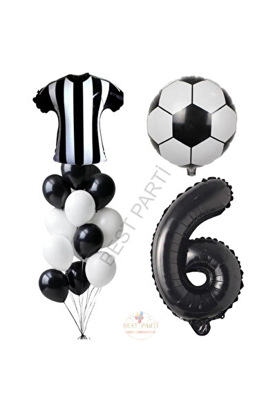 BEST PARTİ Best Siyah Beyaz Taraftar Temalı Doğum Günü Seti Yaş-6