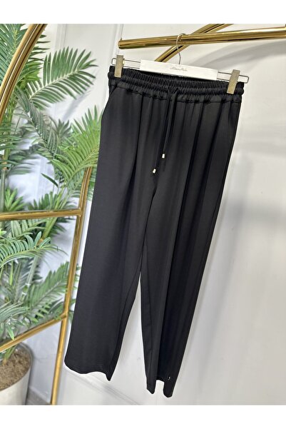 2K 26085 Elastic Waist Lace-Up Trousers Black