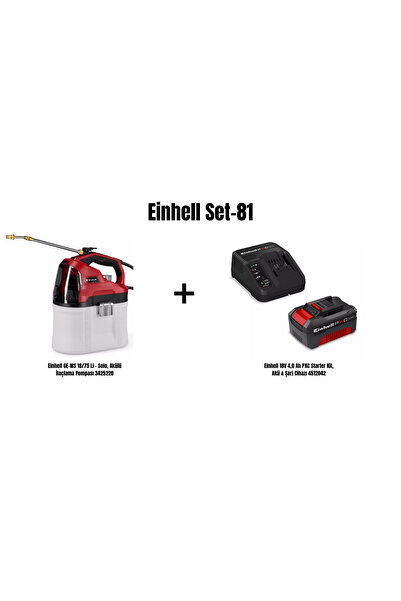 Einhell Set-81(GE-WS 18/75 Li Akülü İlaçlama Pompası+18V 4,0 Ah PXC Starter K...