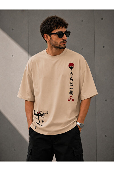 Nulivez Naruto Uchiha Clan Printed Oversize Unisex T-Shirt – Anime-Themed Sho...