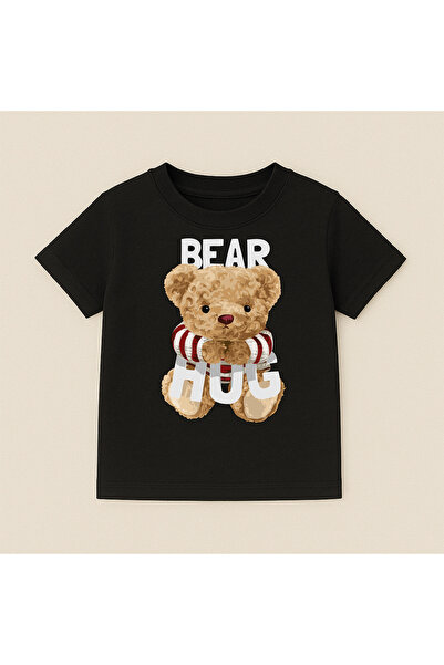 SVART WEAR Teddy Bear Printed Crew Neck Cotton Short Sleeve Kids & Youth T-Shirt
