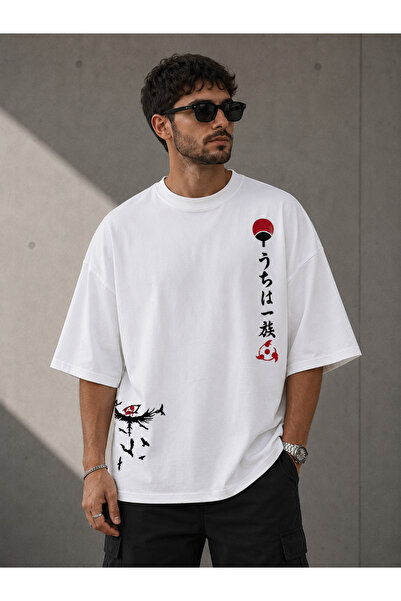 Nulivez Naruto Uchiha Clan Printed Oversize Unisex T-Shirt – Anime-Themed Sho...