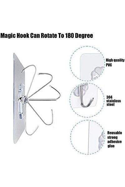 Yıldızan Sbl Store Self Adhesive Hooks, 15 Pack 10 kg (Maximum) Heavy Duty Wa...
