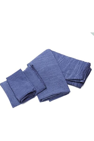 Yıldızan Ohbe Expres Store Stonewashed Indigo Denim Cotton Placemat- Set of 2...