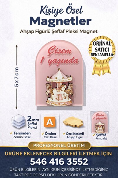 reklamella Atlı Karınca Temalı Figürlü Pencere Kesimli Doğum Günü Magneti Org...