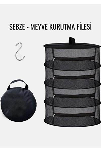 YusGos 4 Bölmeli Sebze Meyve Bitki Kurutma Filesi, Çok Amaçlı Asılabilir Sepe...