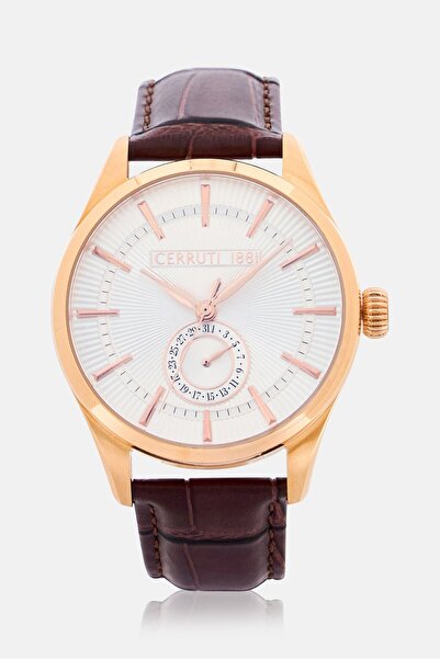 Cerruti 1881 Men CIWGB0020001 Leather Analog Watch 40 mm, Brown