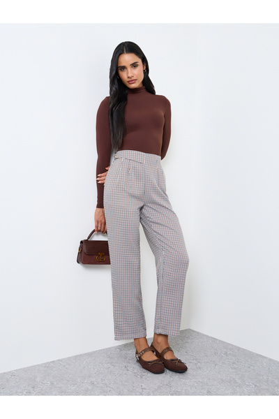 Take Two By Styli Multi-Checkered Straight Leg Pants