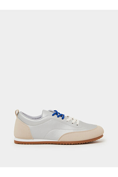 Styli Silver Lace-Up Retro Sneakers