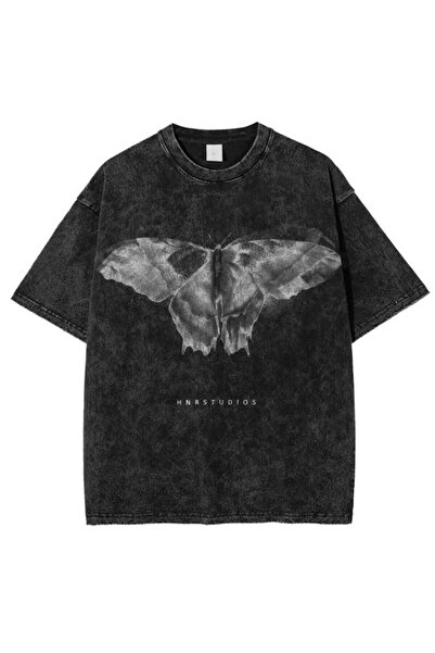 JANTIL MODA Retro Washed Cotton Unisex Oversize Comfortable Fit T-Shirt 🌑