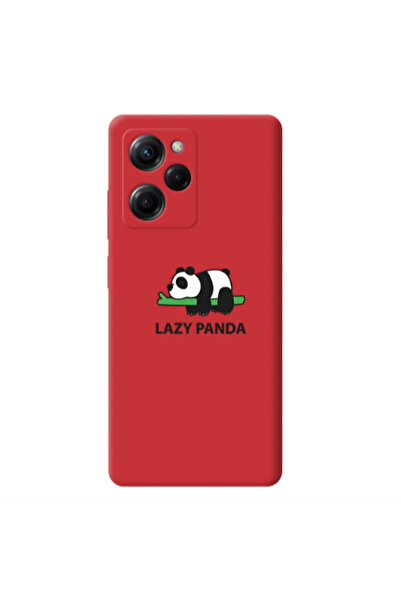Other Xiaomi Poco X5 Pro Lazy panda Red Colored Silicone TPU Θήκη