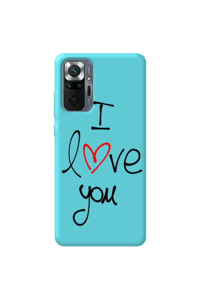 Other Xiaomi Redmi Note 10 Pro 4G i love you Turquoise Colored Silicone TPU Θήκη
