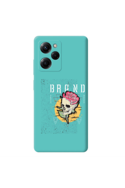 Other Xiaomi Poco X5 Pro Skull Roses Turquoise Colored Silicone TPU Θήκη