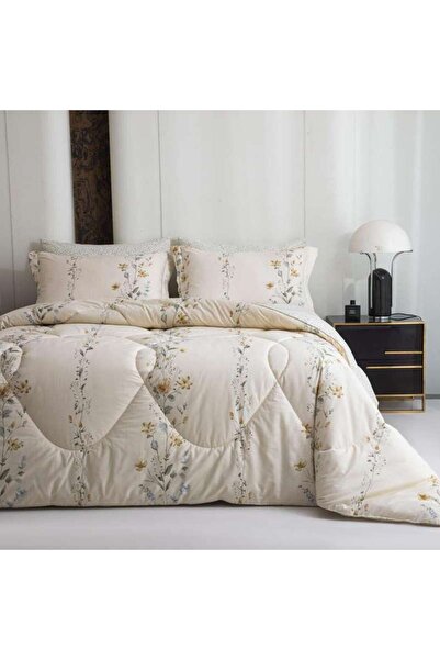 Alhabib bedding Summer Bedspread Queen 100% Cotton Floral Pattern Cream Color...