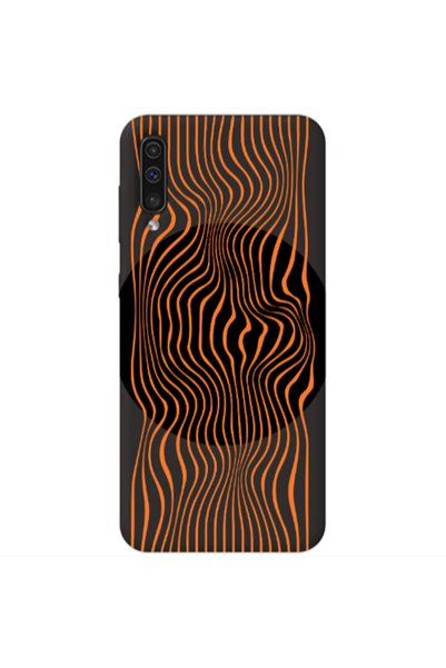 Other Samsung A70 Trapezoidal lines Black Colored Silicone TPU Θήκη