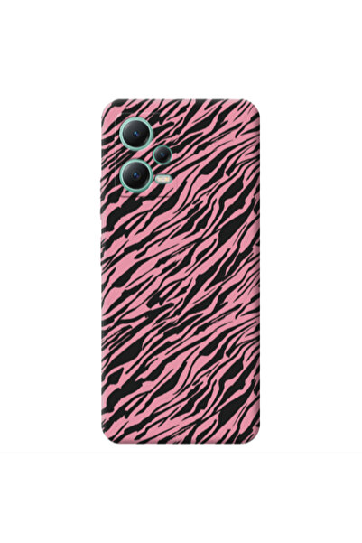 Other Xiaomi Redmi Note 12 Pro 5G Black zebra Pink Colored Silicone TPU Θήκη
