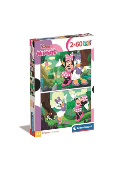 CLEMENTONI Set 2 Puzzle, 2x60 piese, Clementoni, Minnie, 27x18cm, multicolor, 4+