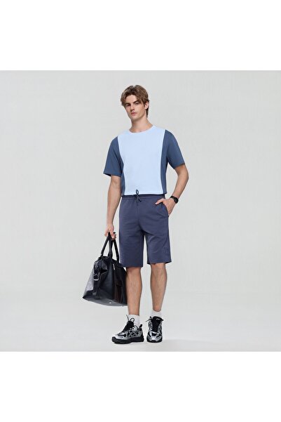 Giordano شورت رجالي متوسط الارتفاع بتطريز عادي