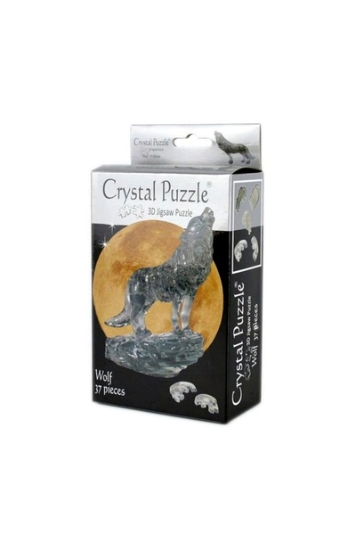 Bard Centrum Gier Puzzle 3D cu lup din cristal, 14,5x9,5x5 cm, 37 piese, Plas...