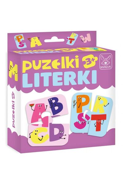 Kangur Puzzle educativ litere, set 12 piese, multicolor, 3+ ani