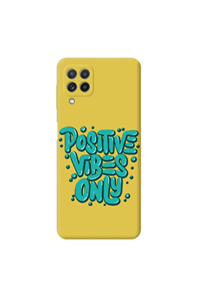 Other Samsung A22 4G Positive Vibes Only Yellow Colored Silicone TPU Θήκη