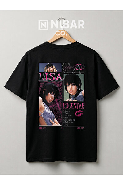 Grafftee Clothing Tricou unisex din bumbac cu imprimeu Blackpink Lisa |   Țes...