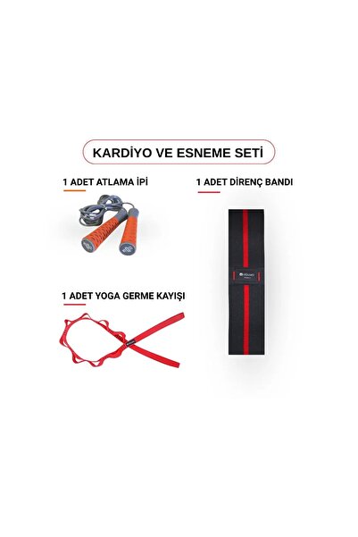Rebuwo Set pentru exerciții cardio și stretching – Coarda de sărit, Bandă de ...