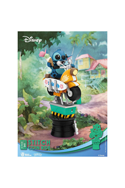 OEM Figurina D-Stage, Beast Kingdom, Stitch pe scuter, 16cm, multicolor