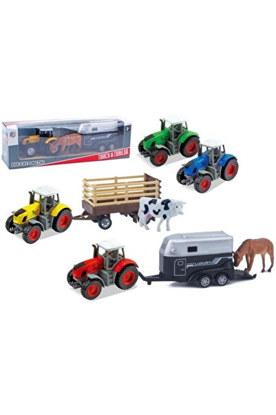 OEM Set tractor metalic cu remorcă și figurină MIX