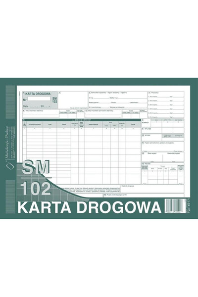 MICHALCZYK I PROKOP Foaie de parcurs / fisa de parcurs SM/102 nr 801-1N, A4, ...