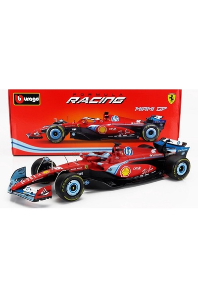 BBURAGO Macheta auto Ferrari SF-24 #16 Formula 1 2024 Charles Leclerc Miami G...