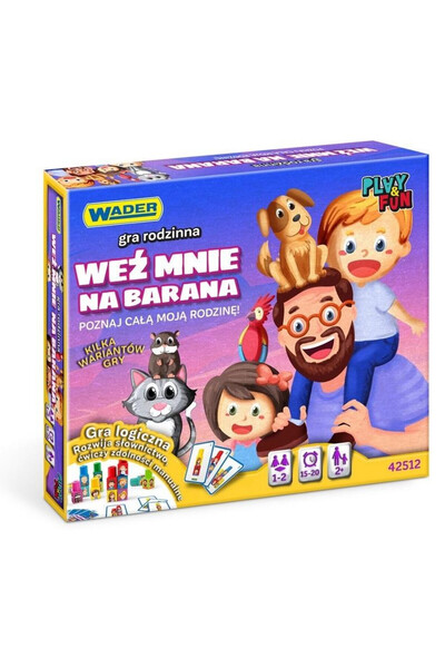 OEM Joc de Familie "Cine pe Magar?" Wader, Cuburi Educative pentru Copii 2+