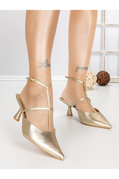 Buonarotti Morelia gold stiletto shoes