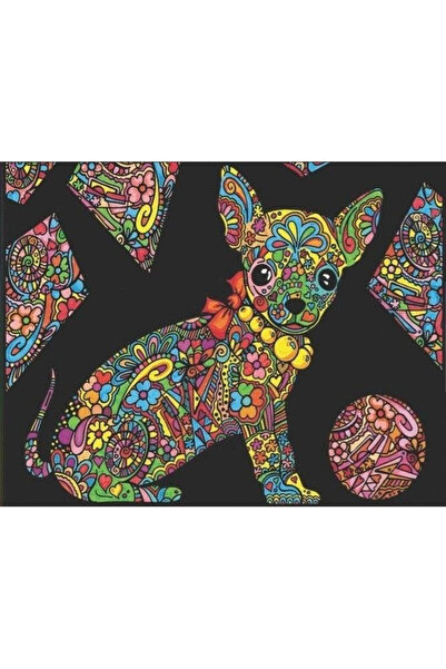 OEM Colorvelvet hârtie de colorat din catifea A4, contururi Chihuahua cu cati...